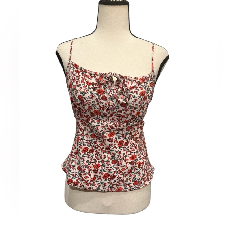 Abercrombie & Fitch Red and White Floral Camisole